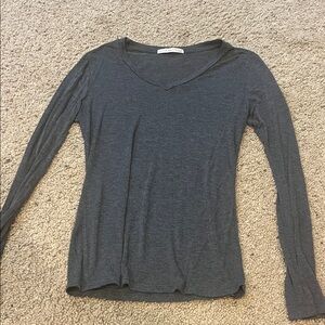 Grey V neck long sleeve